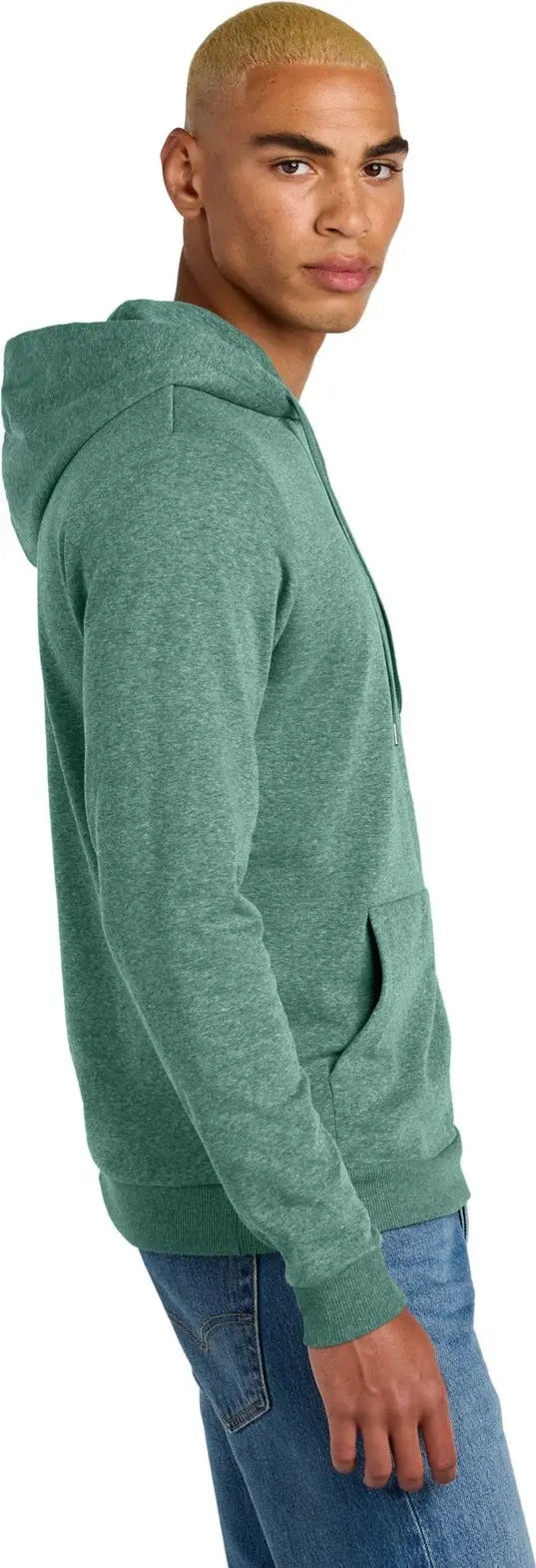 District Dt1300 Perfect Tri Fleece Pullover Hoodie - Heathered Eucalyptus Blue