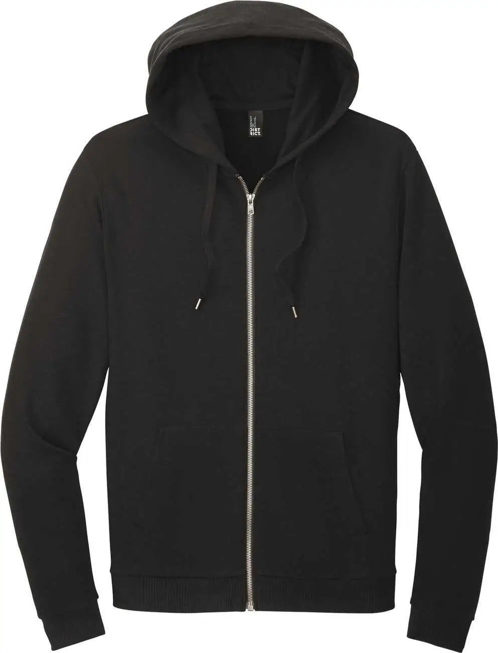 District Dt1302 Perfect Tri Fleece Full-zip Hoodie - Black