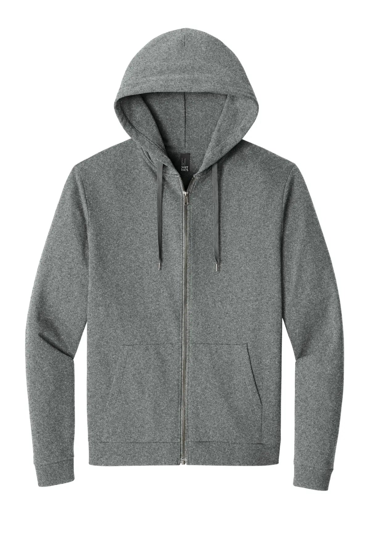 District Dt1302 Perfect Tri Fleece Full-zip Hoodie - Gray Frost