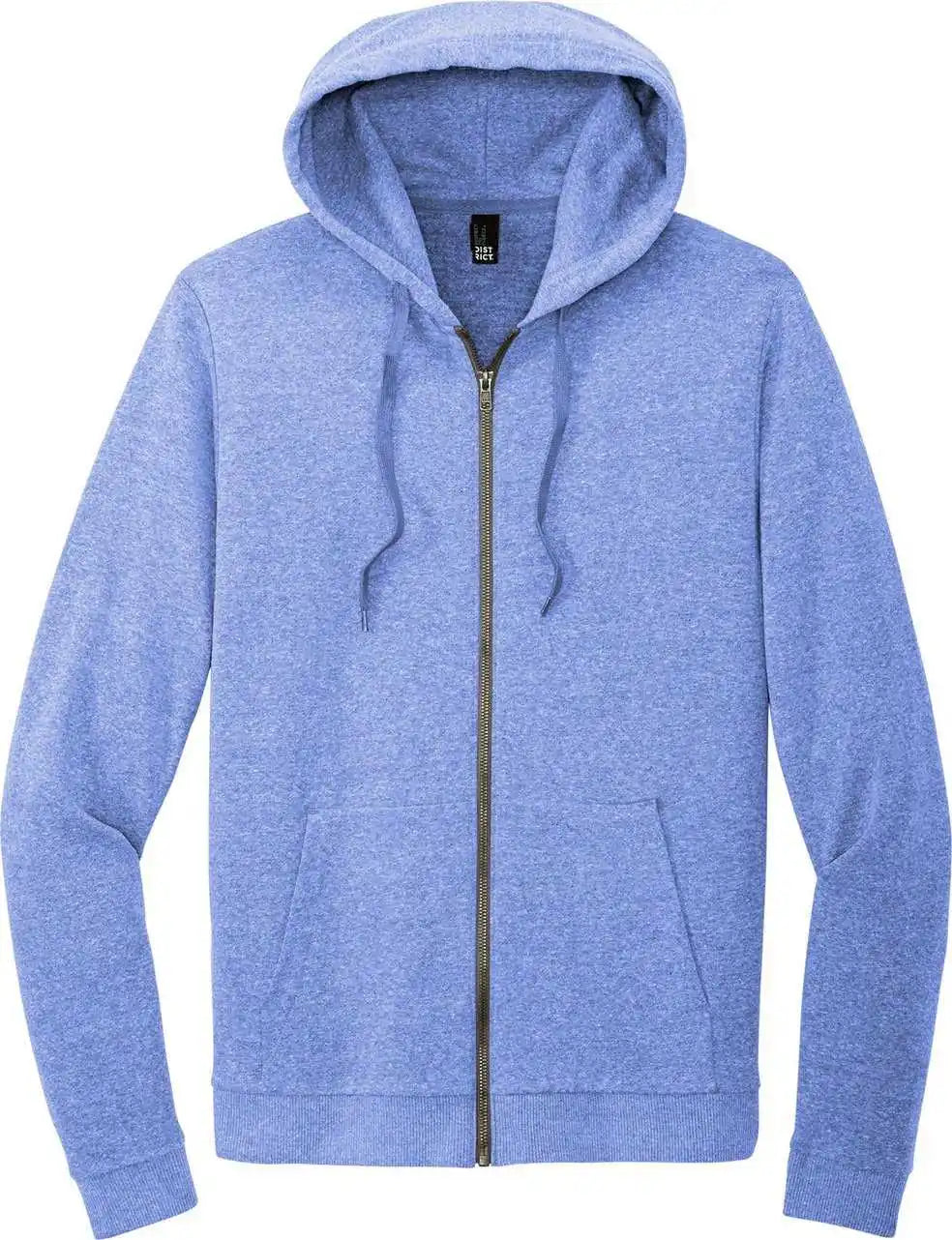 District Dt1302 Perfect Tri Fleece Full-zip Hoodie - Royal Frost