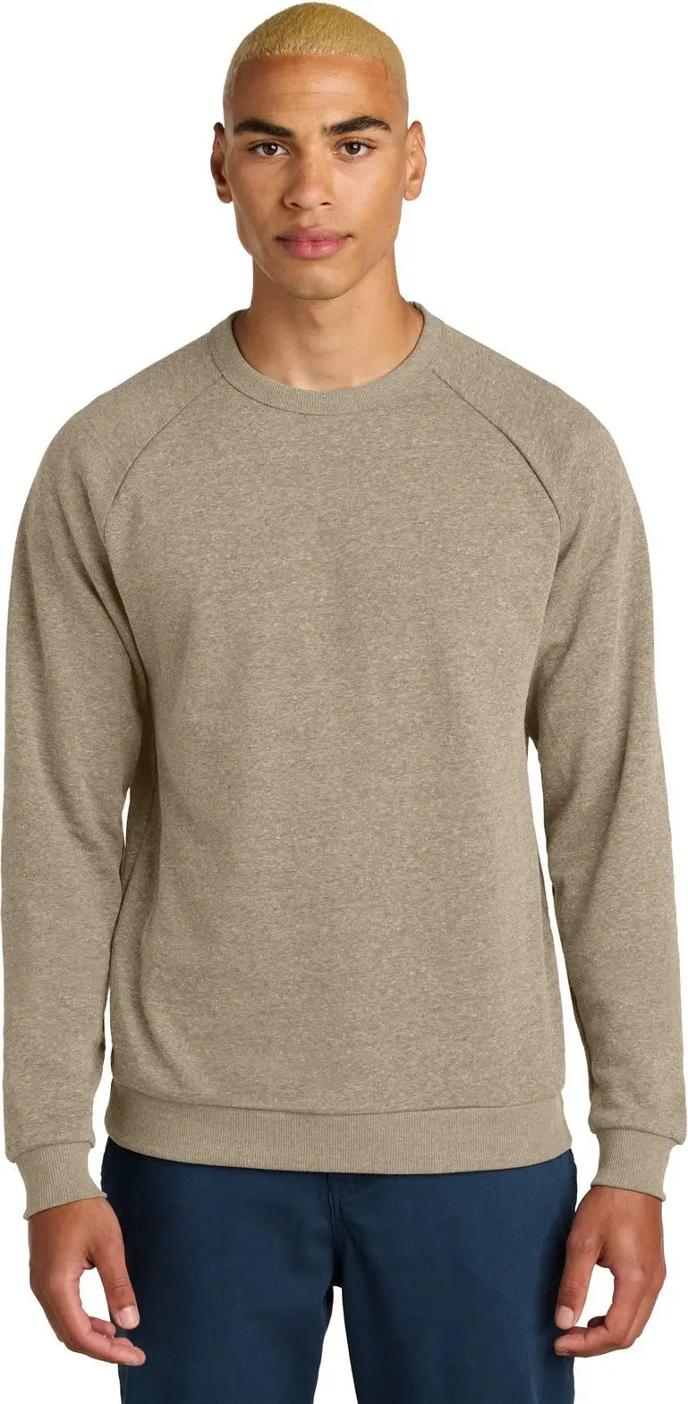 District Dt1304 Perfect Tri Fleece Crewneck Sweatshirt - Desert Tan Heather - Adult Xs