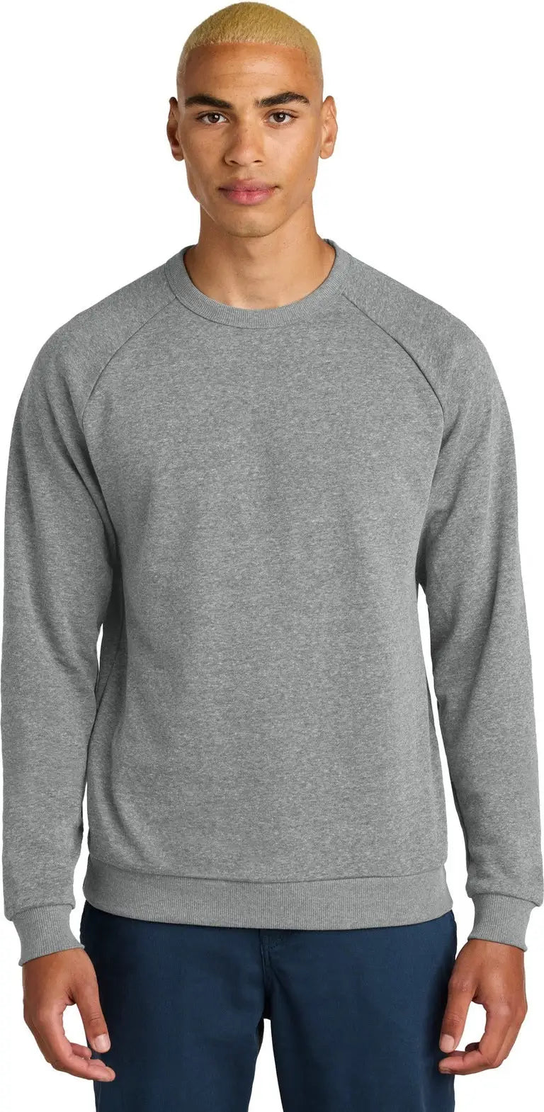 District Dt1304 Perfect Tri Fleece Crewneck Sweatshirt - Gray Frost - Adult Xs