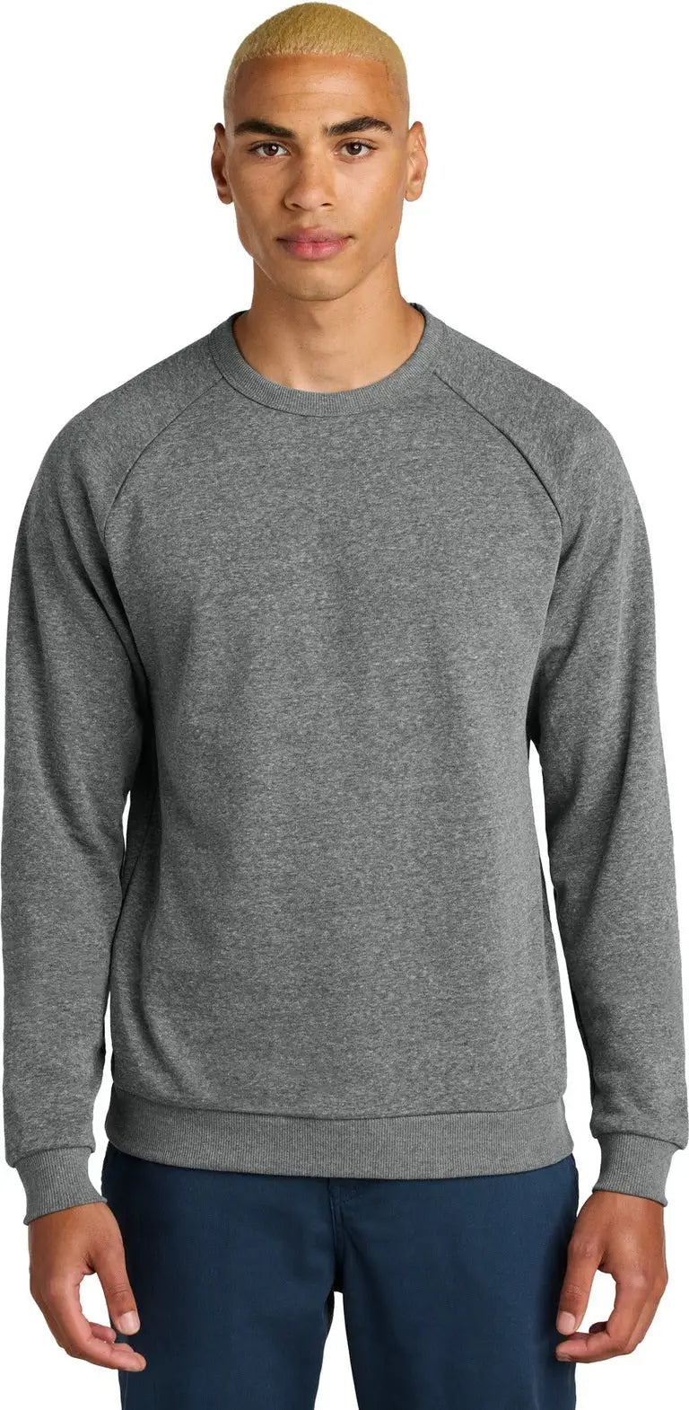 District Dt1304 Perfect Tri Fleece Crewneck Sweatshirt - Heathered Charcoal - Adult Xs
