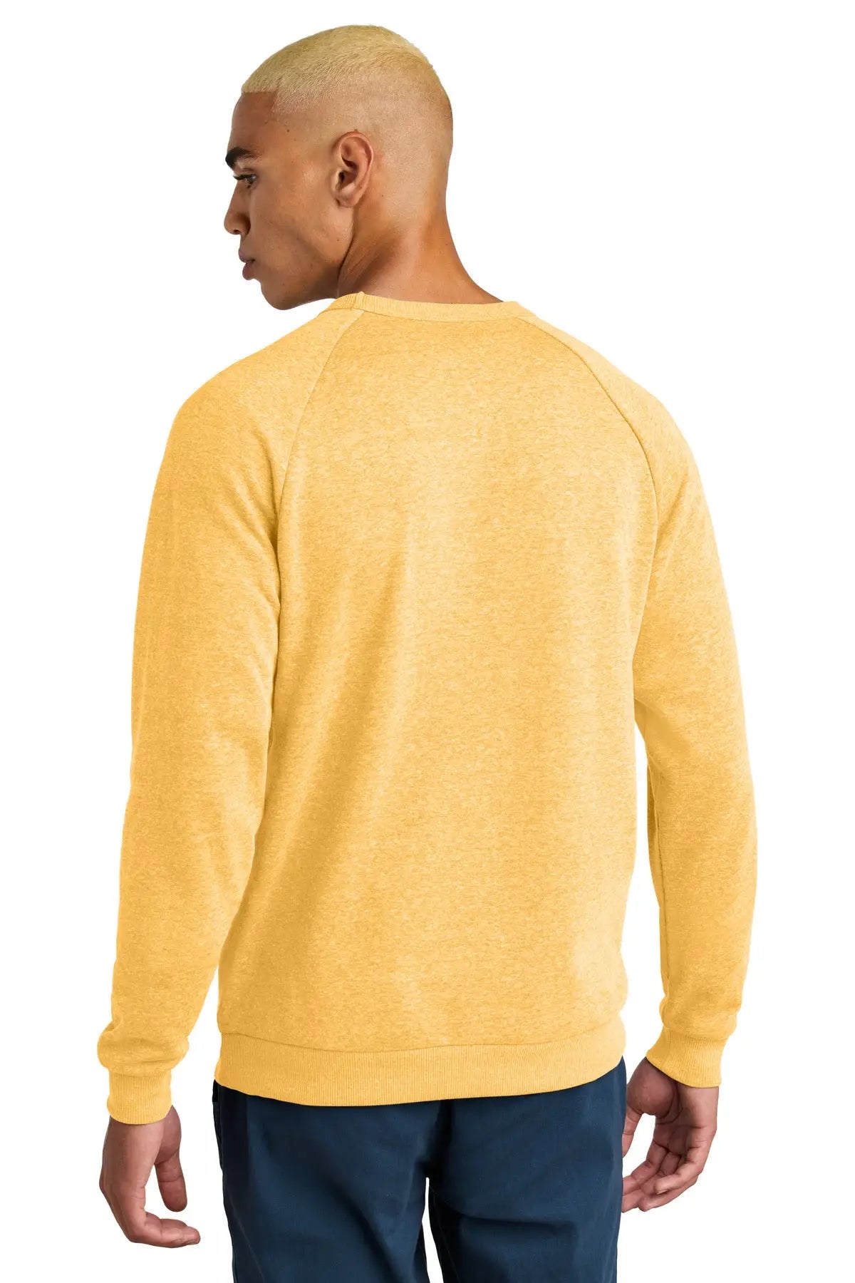 District Dt1304 Perfect Tri Fleece Crewneck Sweatshirt - Ochre Yellow Heather