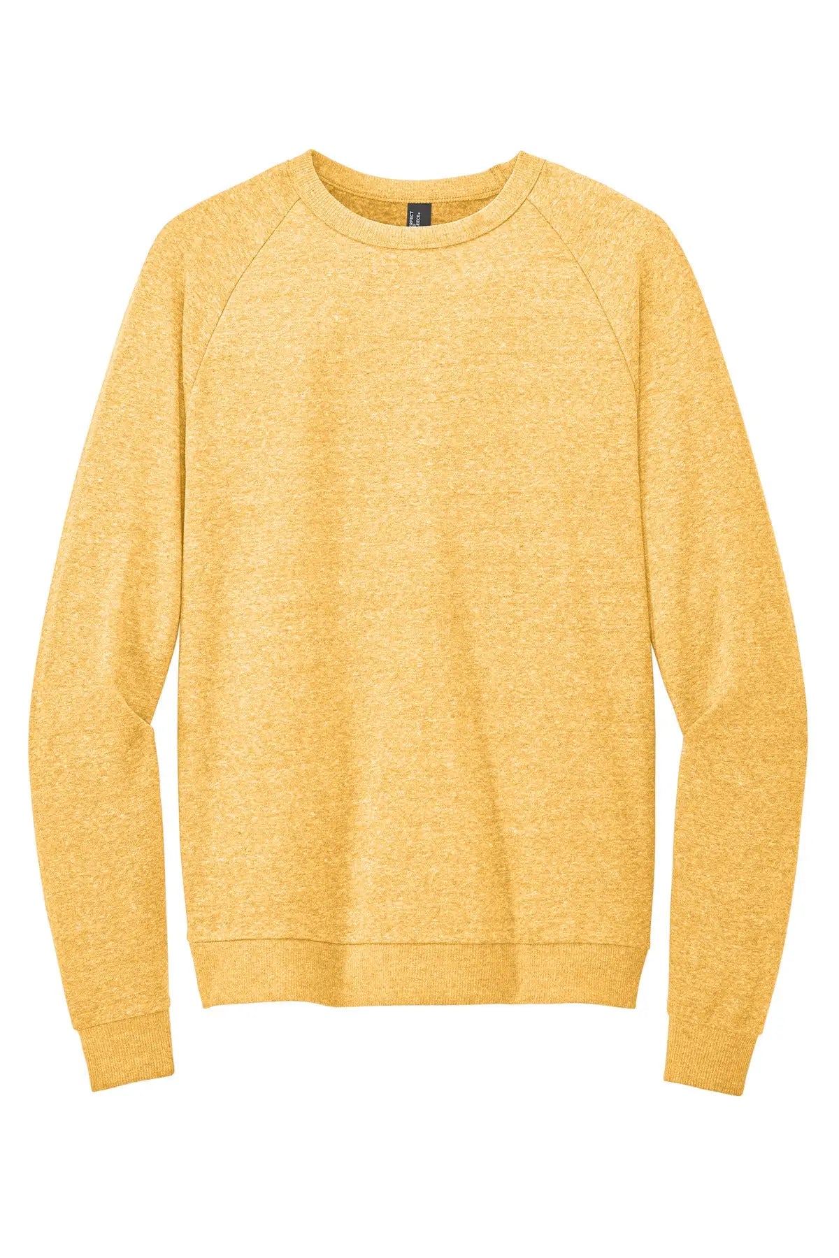 District Dt1304 Perfect Tri Fleece Crewneck Sweatshirt - Ochre Yellow Heather
