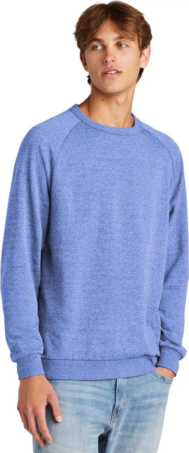 District Dt1304 Perfect Tri Fleece Crewneck Sweatshirt Royal Frost