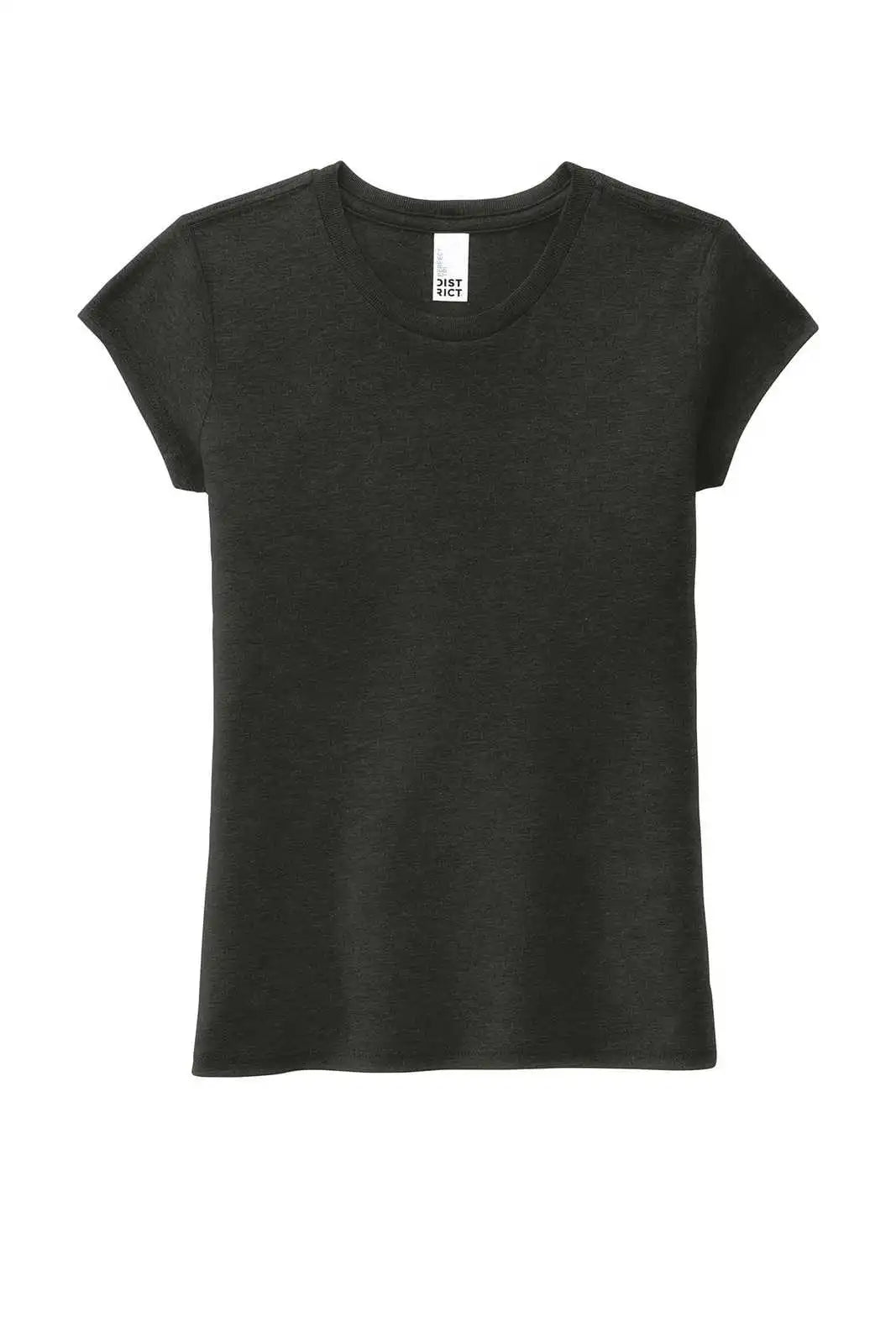 District Dt130yg Girls Perfect Tri Tee - Black Frost