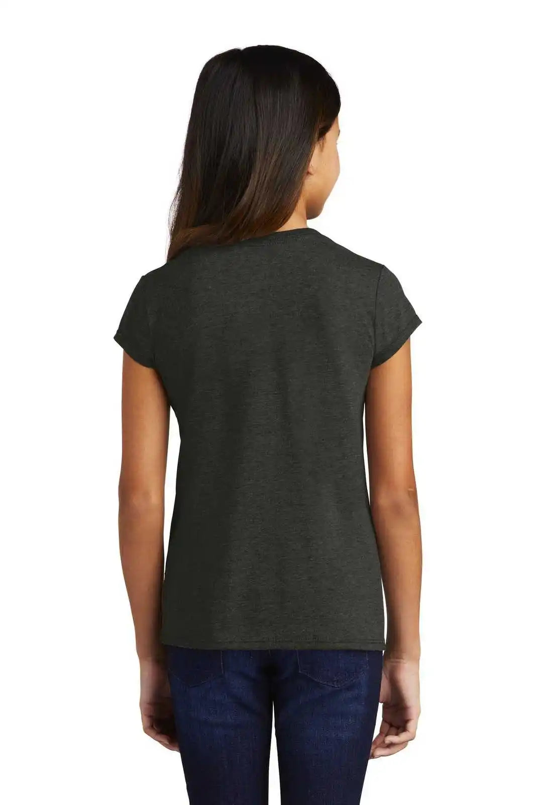 District Dt130yg Girls Perfect Tri Tee - Black Frost