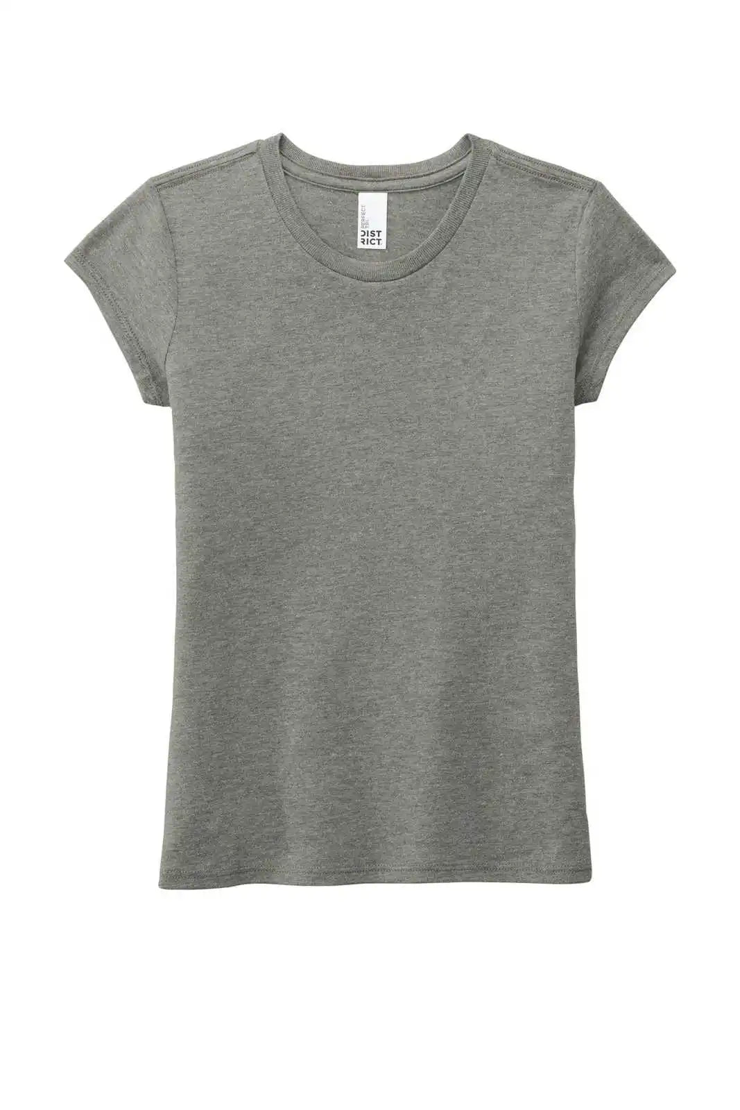 District Dt130yg Girls Perfect Tri Tee - Gray Frost