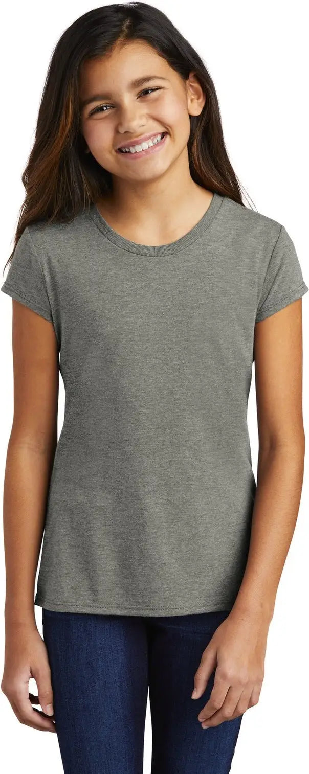 District Dt130yg Girls Perfect Tri Tee - Gray Frost
