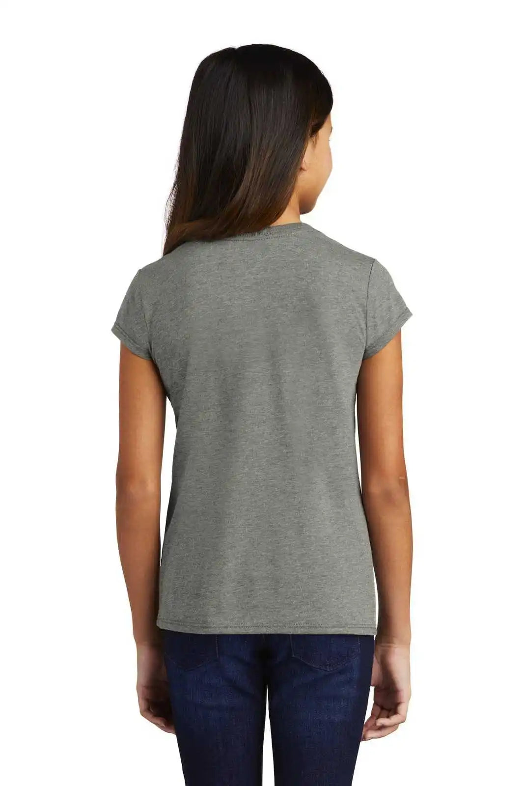 District Dt130yg Girls Perfect Tri Tee - Gray Frost