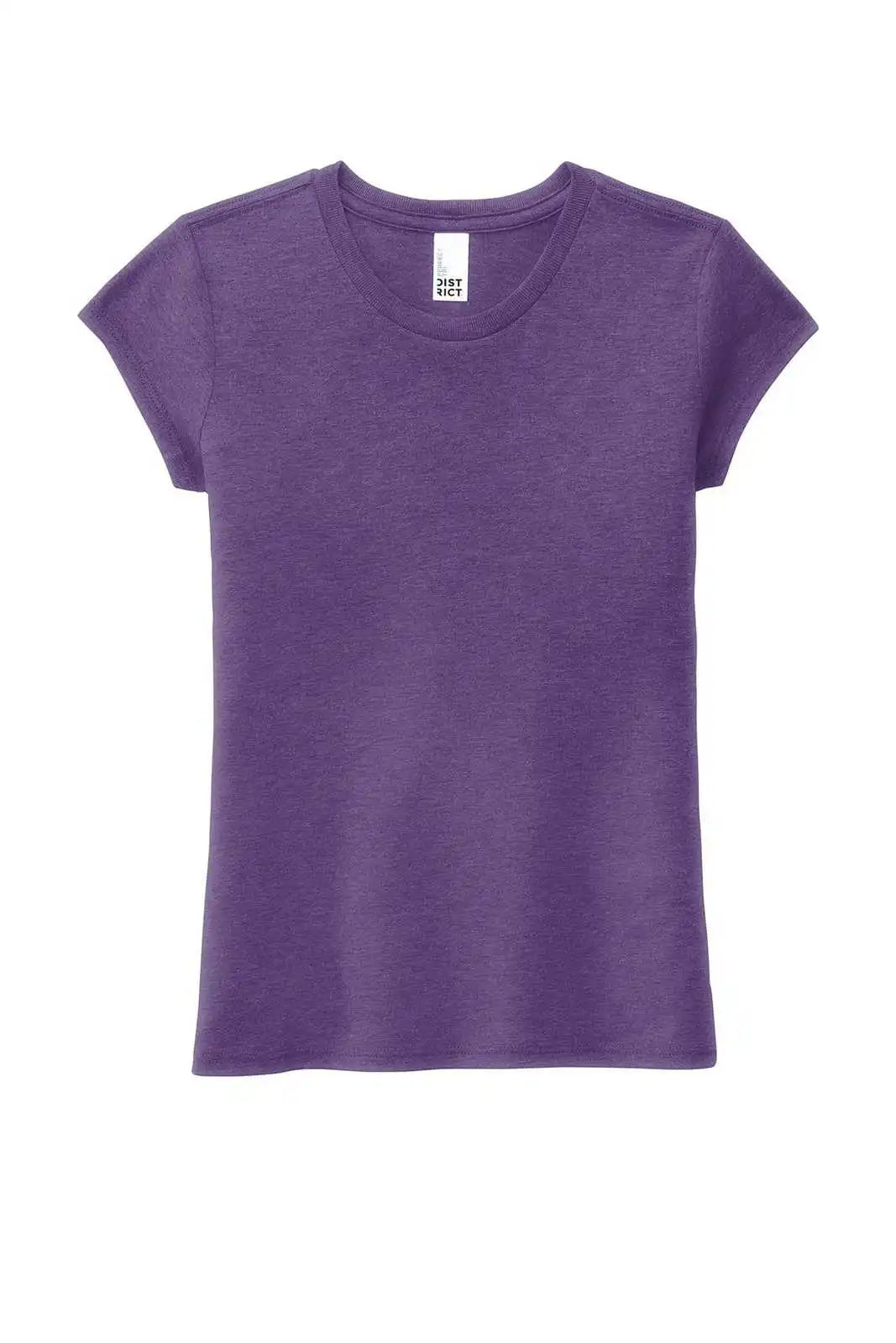 District Dt130yg Girls Perfect Tri Tee - Purple Frost