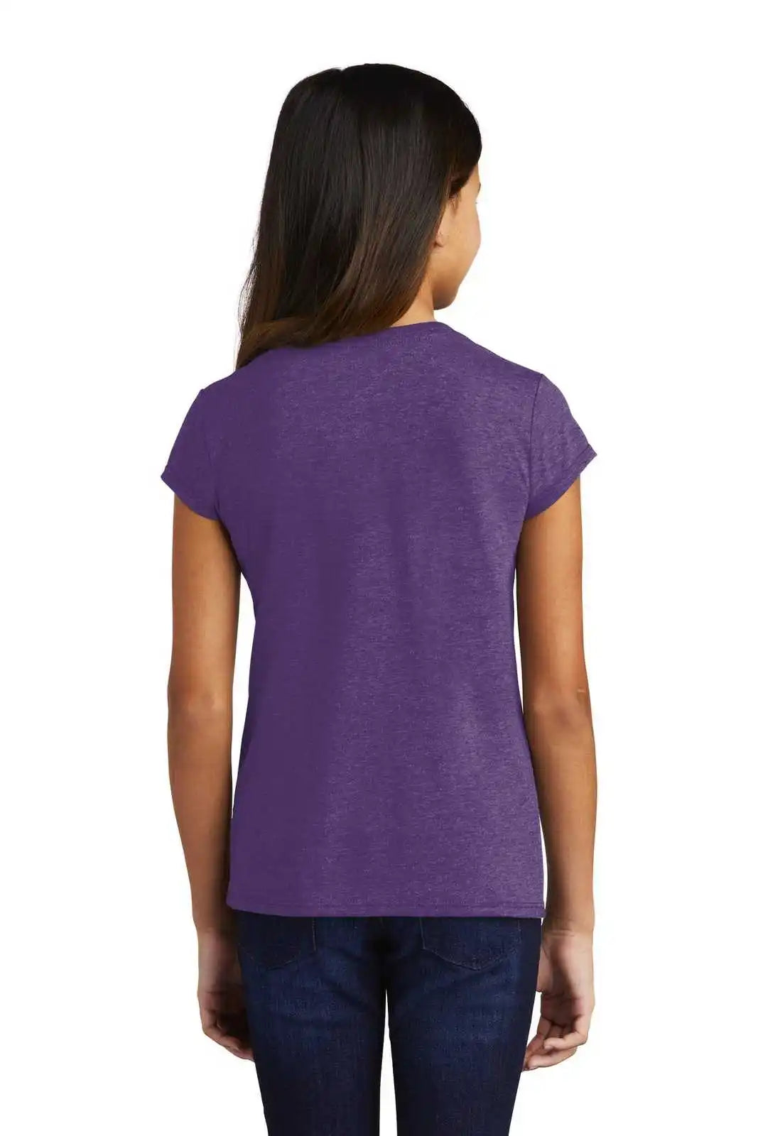 District Dt130yg Girls Perfect Tri Tee - Purple Frost