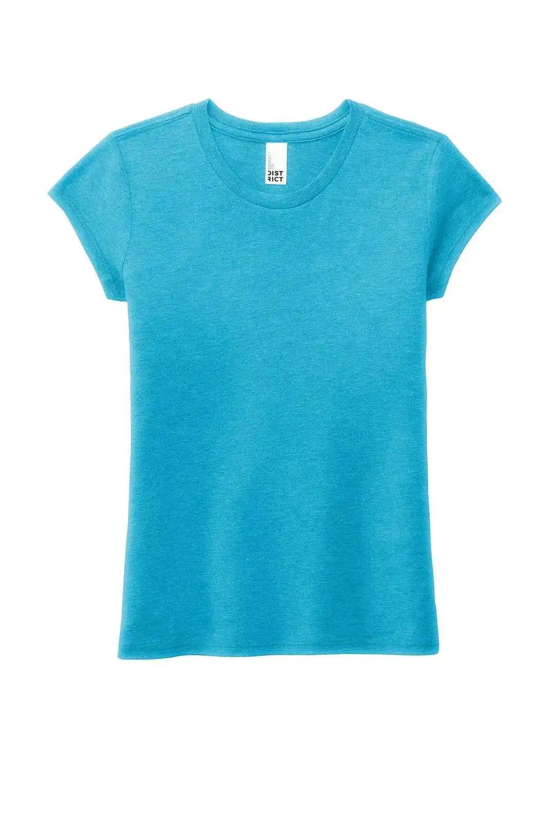 District Dt130yg Girls Perfect Tri Tee - Turquoise Frost