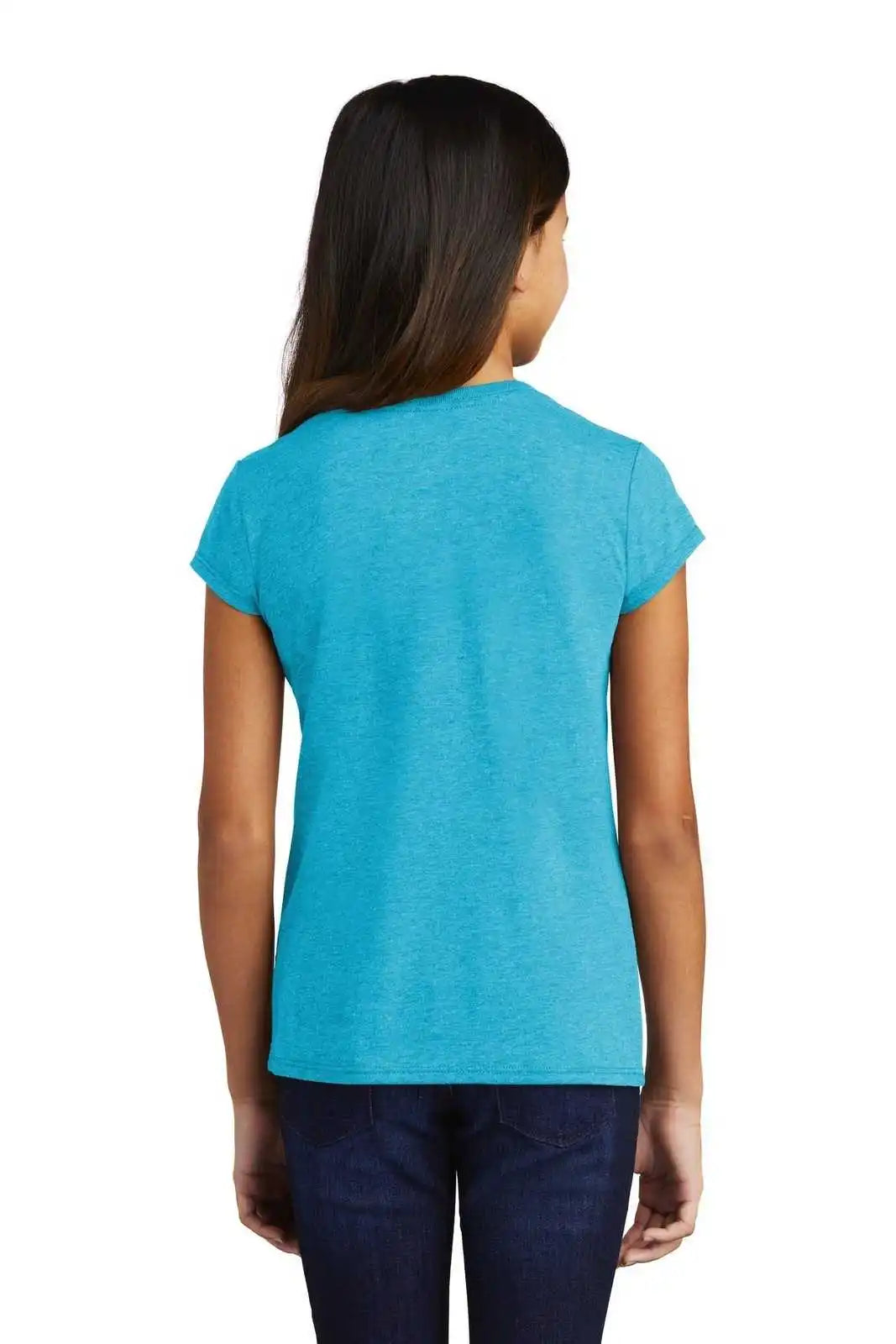 District Dt130yg Girls Perfect Tri Tee - Turquoise Frost