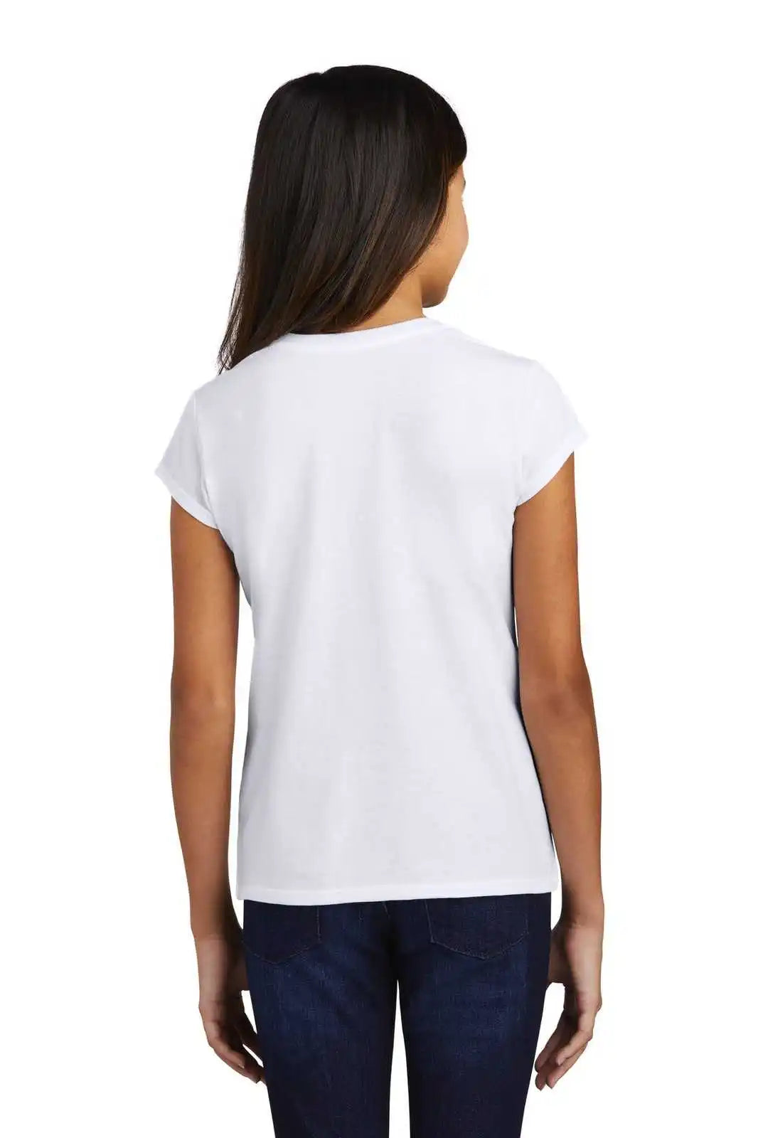 District Dt130yg Girls Perfect Tri Tee - White