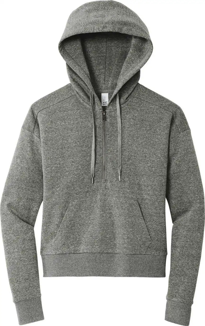 District Dt1311 Women’s Perfect Tri Fleece 1/2 Zip Pullover Heathered Charcoal