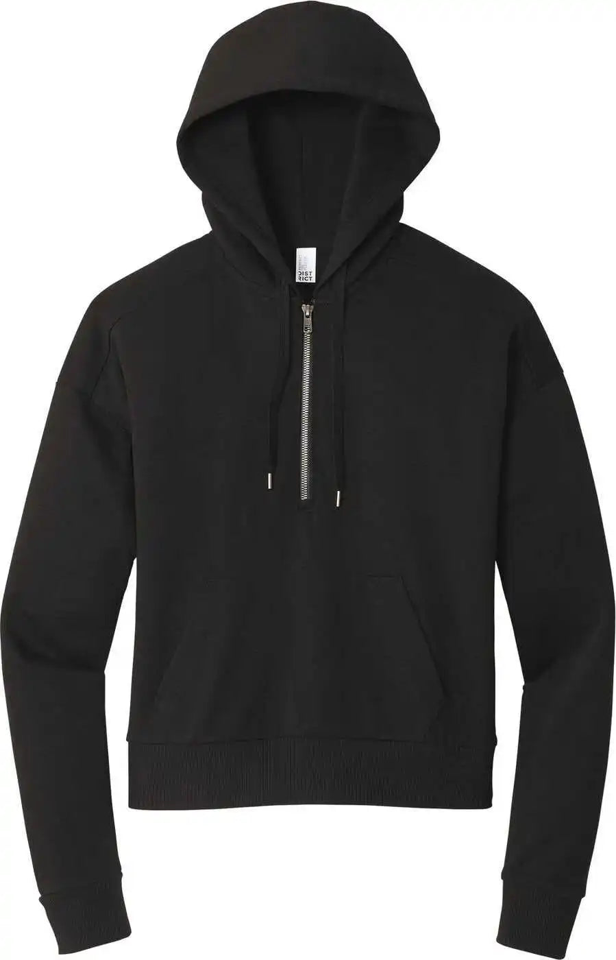 District Dt1311 Women’s Perfect Tri Fleece 1/2-zip Pullover - Black