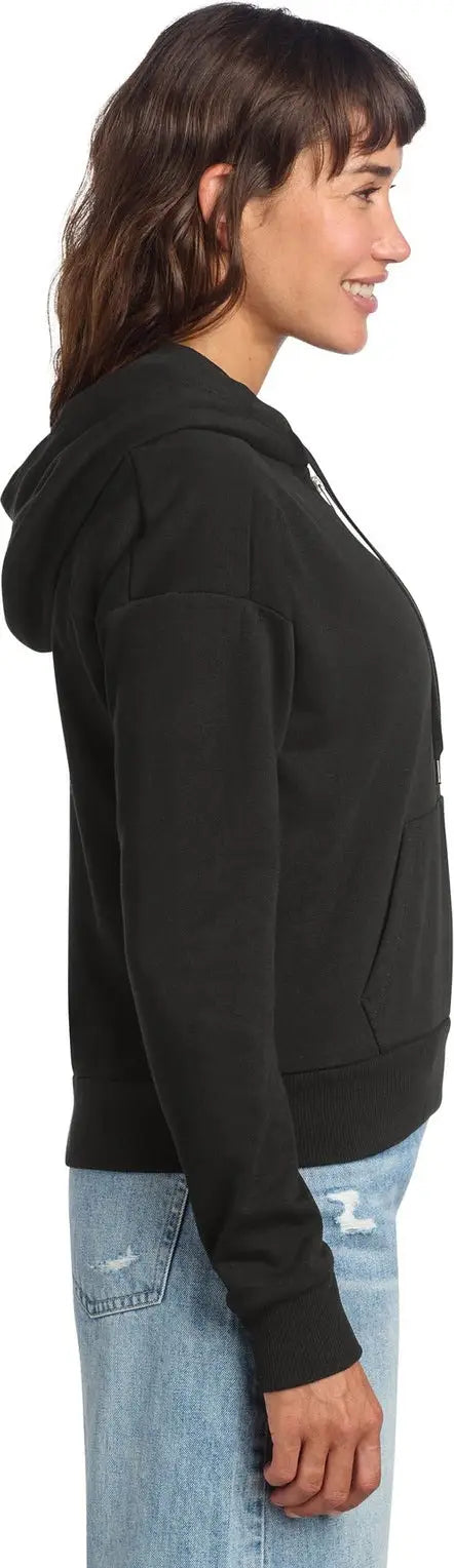 District Dt1311 Women’s Perfect Tri Fleece 1/2-zip Pullover - Black