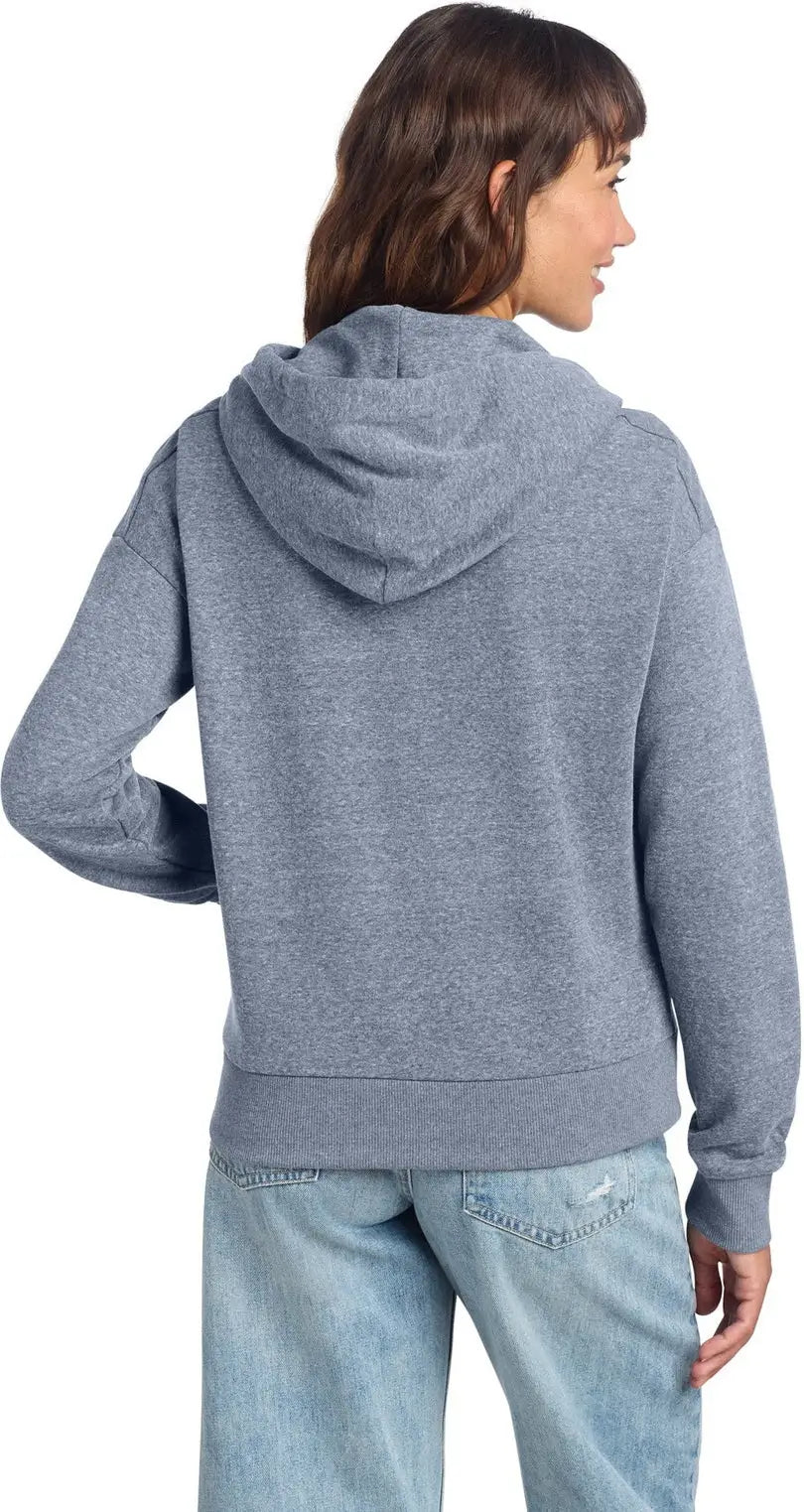 District Dt1311 Women’s Perfect Tri Fleece 1/2-zip Pullover - Navy Frost