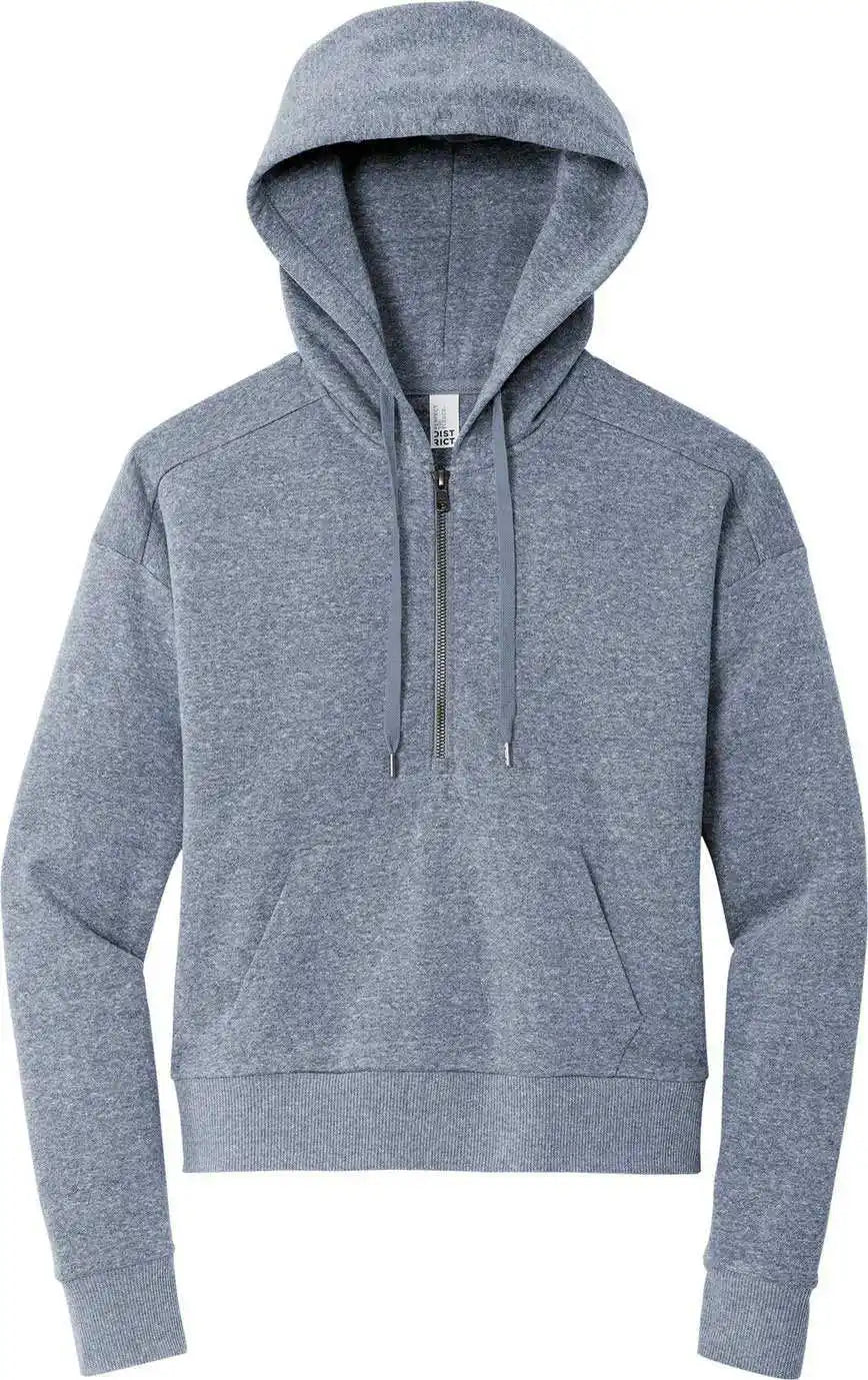 District Dt1311 Women’s Perfect Tri Fleece 1/2 Zip Pullover Navy Frost