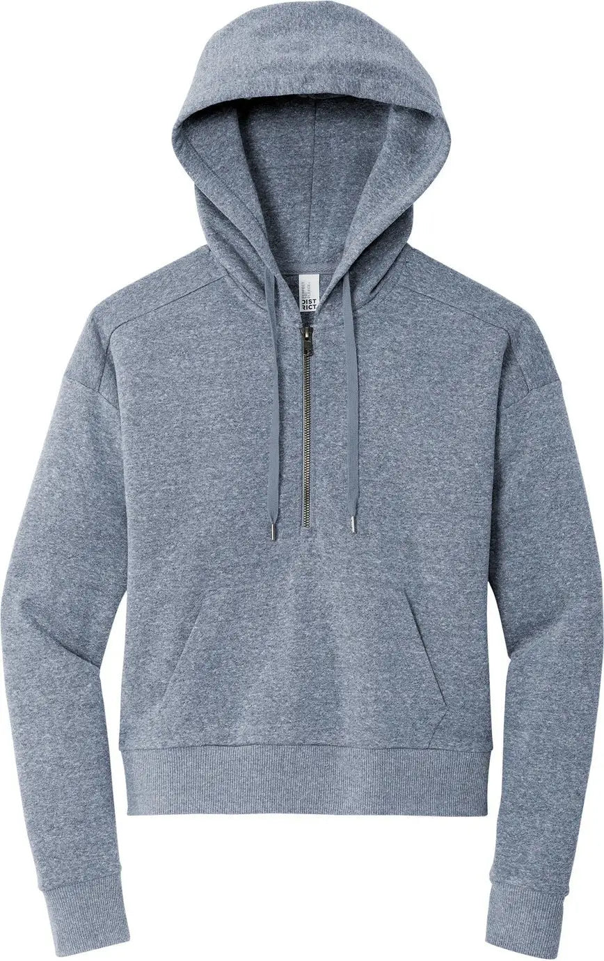 District Dt1311 Women’s Perfect Tri Fleece 1/2-zip Pullover - Navy Frost