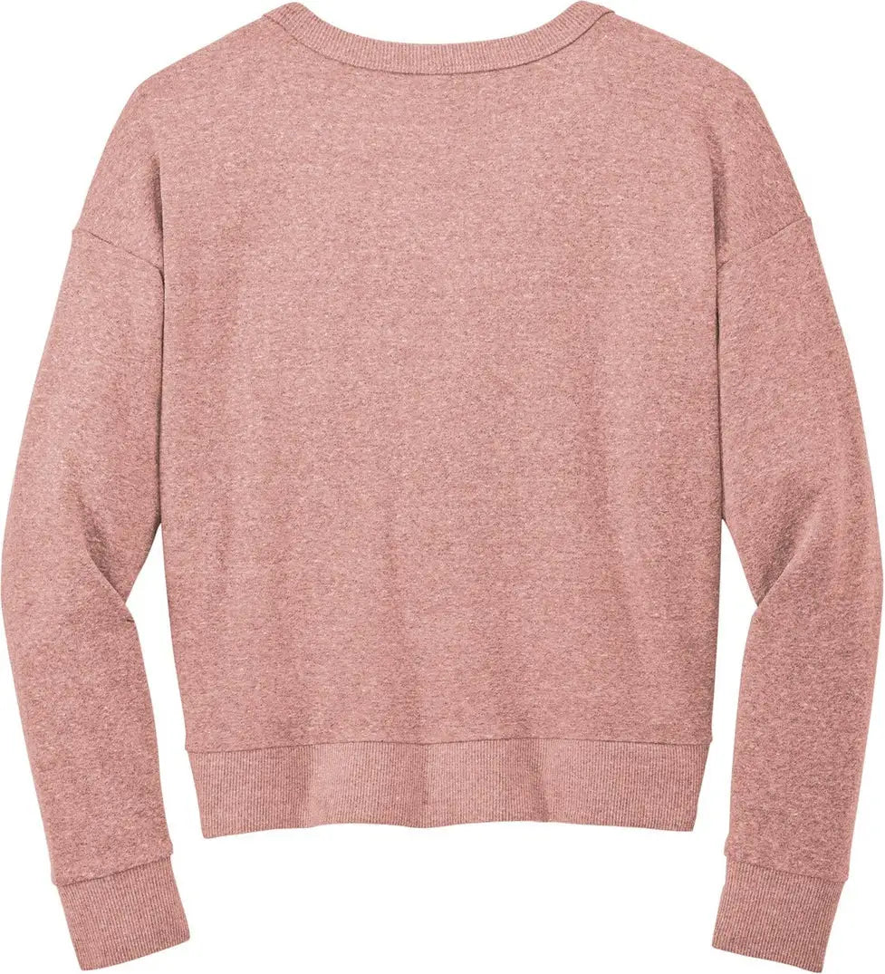 District Dt1312 Women’s Perfect Tri Fleece V-neck Sweatshirt - Blush Frost