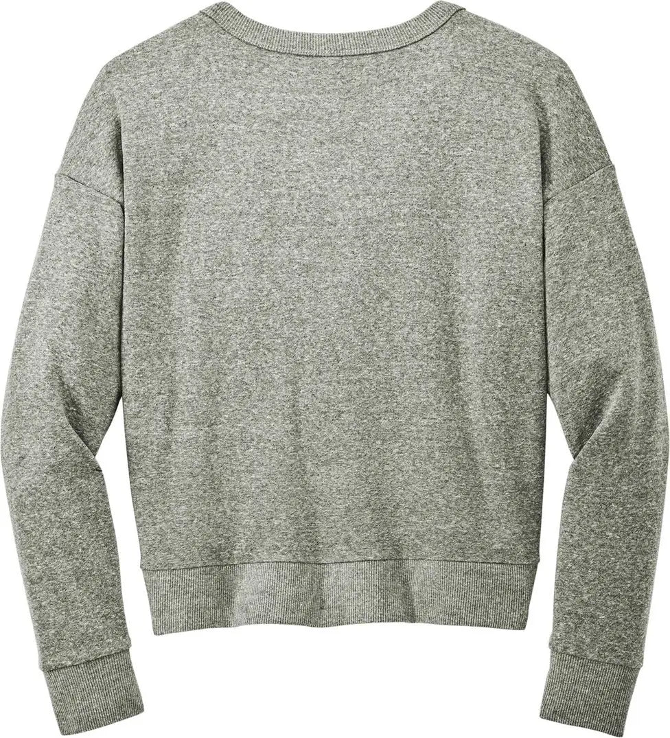 District Dt1312 Women’s Perfect Tri Fleece V-neck Sweatshirt - Gray Frost