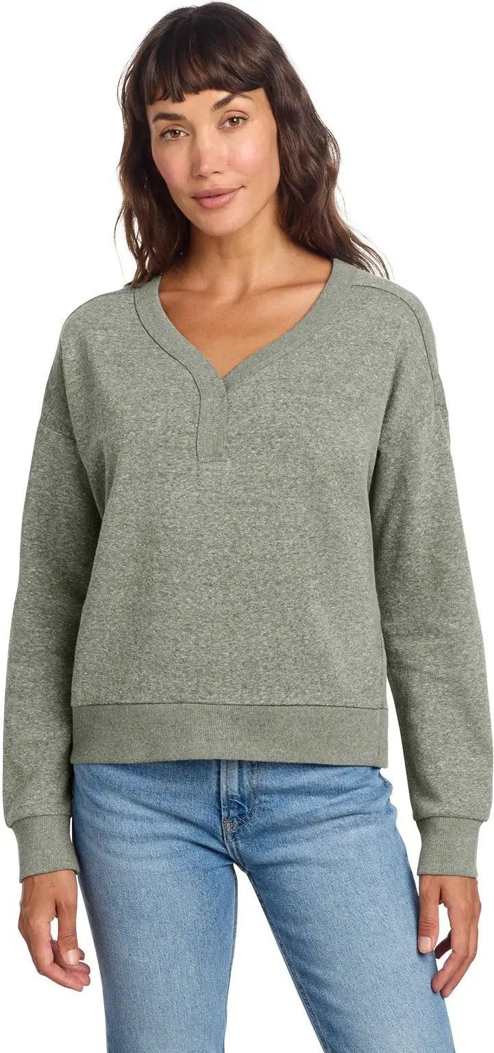 District Dt1312 Women’s Perfect Tri Fleece V-neck Sweatshirt - Gray Frost - Adult Xs
