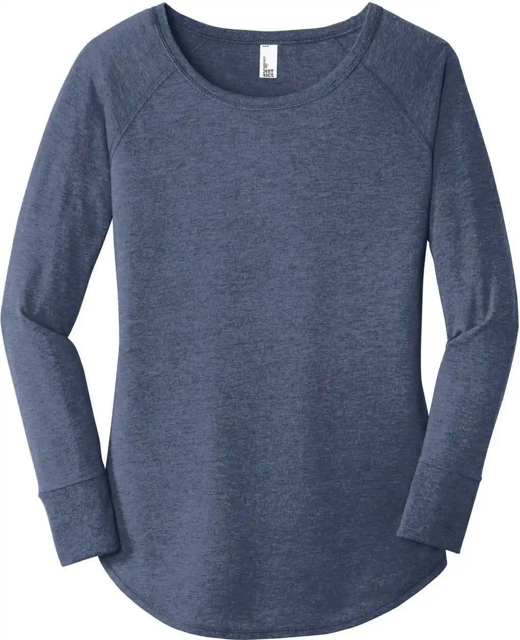 District Dt132l Women’s Perfect Tri Long Sleeve Tunic Tee - Navy Frost