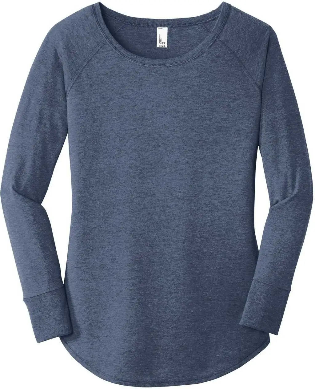 District Dt132l Women’s Perfect Tri Long Sleeve Tunic Tee - Navy Frost