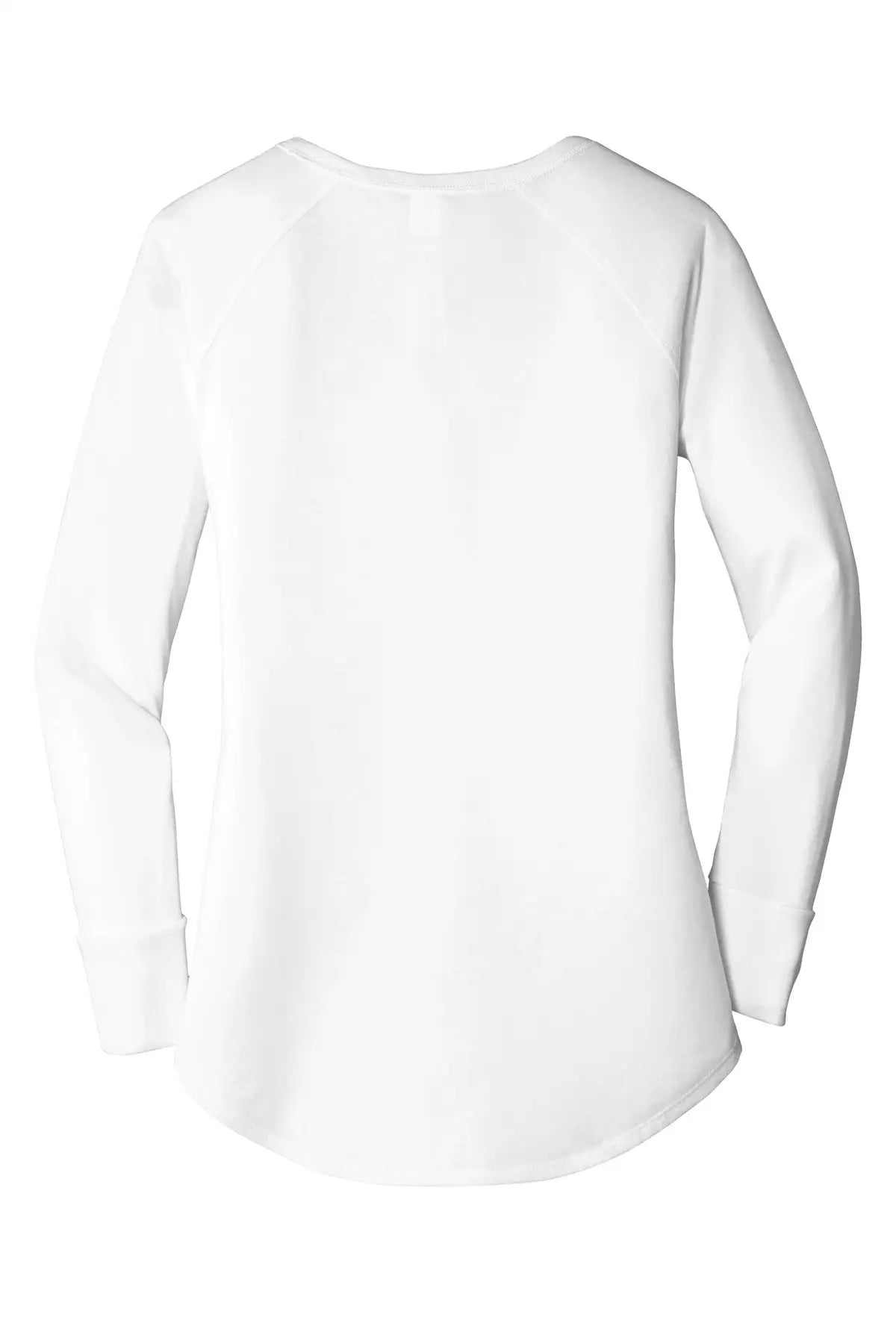 District Dt132l Women’s Perfect Tri Long Sleeve Tunic Tee - White - Ladies Xs