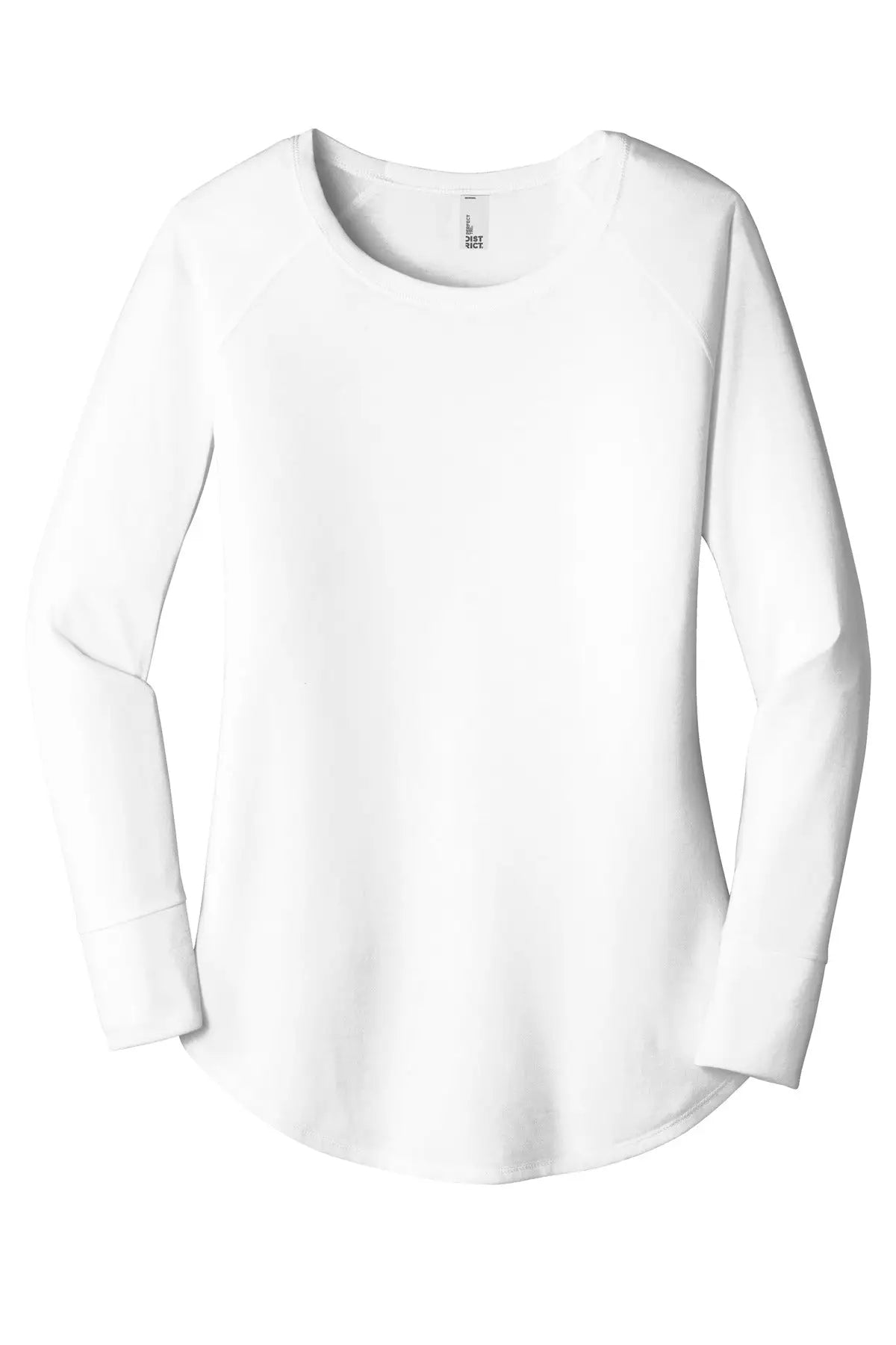 District Dt132l Women’s Perfect Tri Long Sleeve Tunic Tee - White