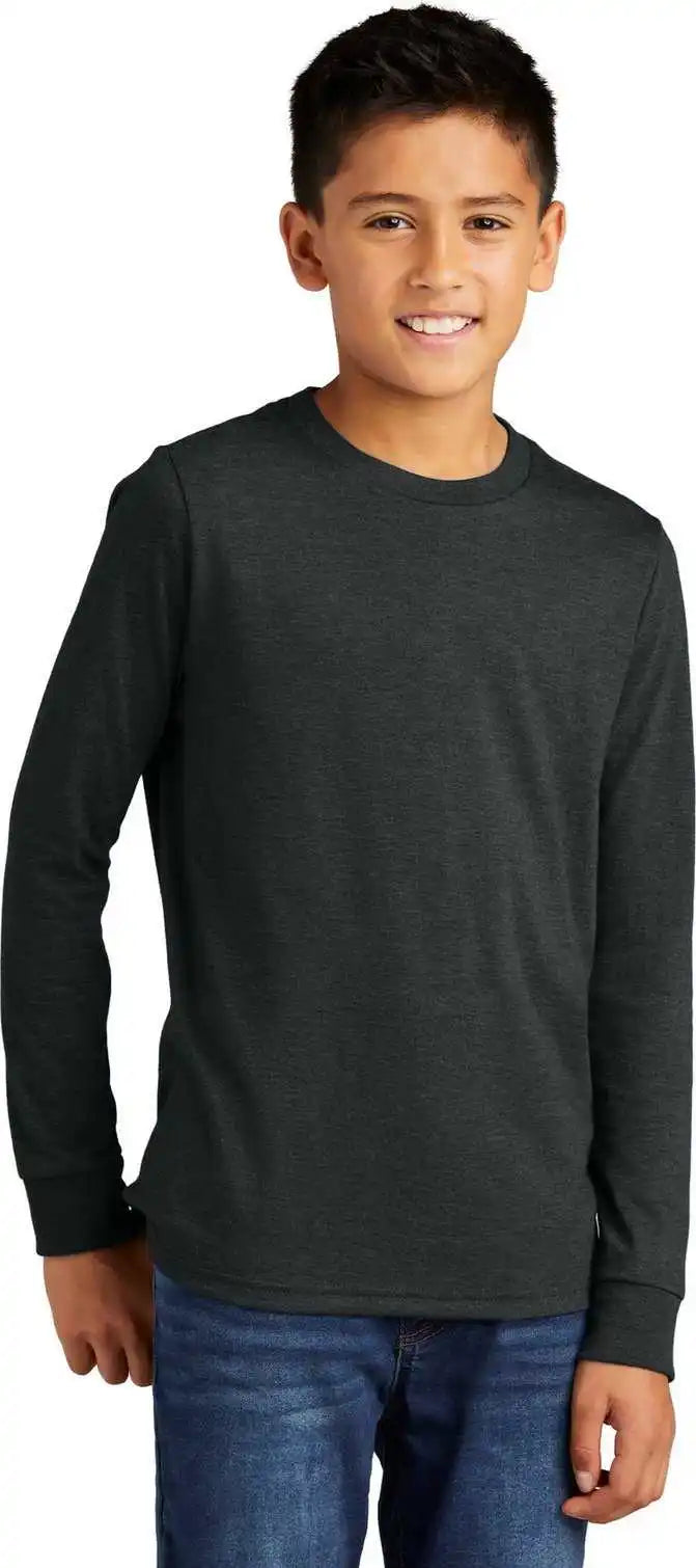 District Dt132y Youth Perfect Tri Long Sleeve Tee Black Frost