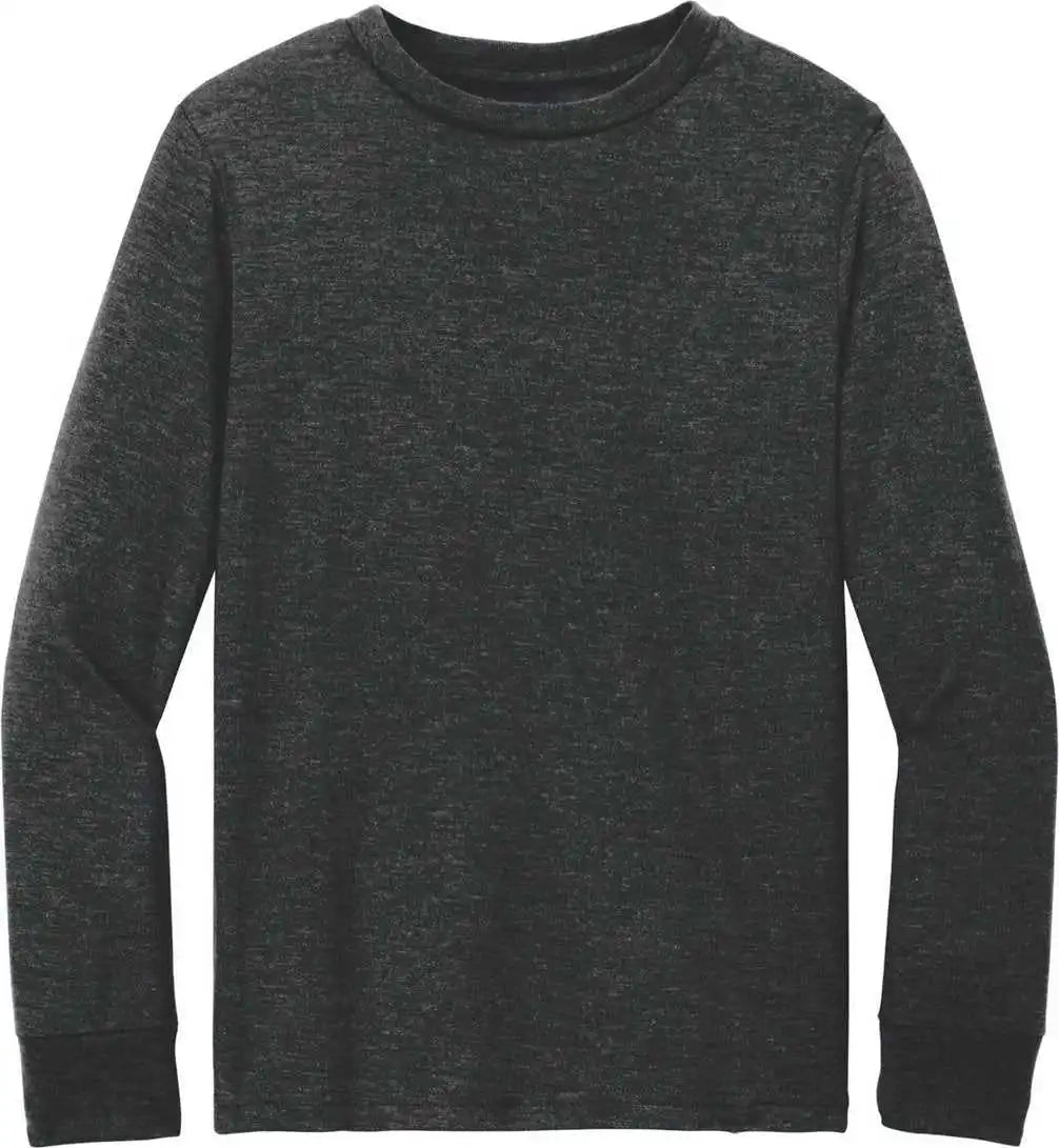 District Dt132y Youth Perfect Tri Long Sleeve Tee Black Frost