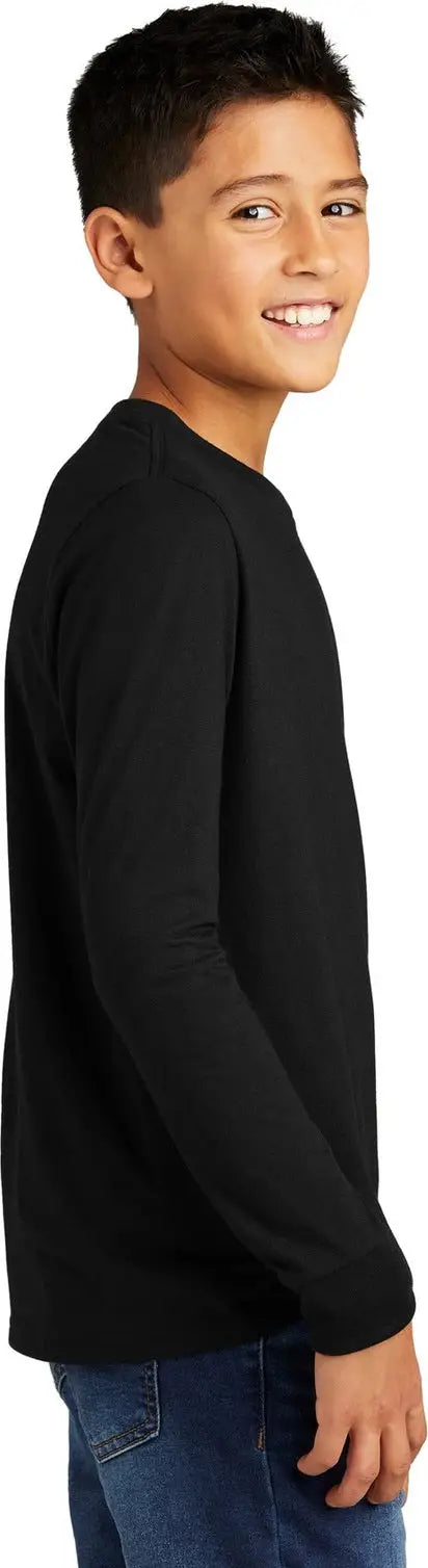 District Dt132y Youth Perfect Tri Long Sleeve Tee - Black