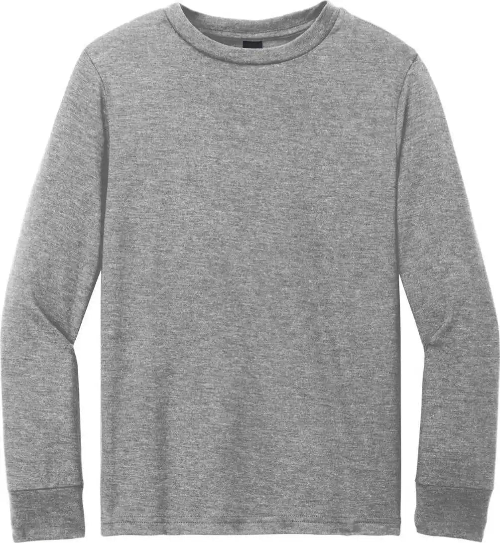 District Dt132y Youth Perfect Tri Long Sleeve Tee Grey Frost