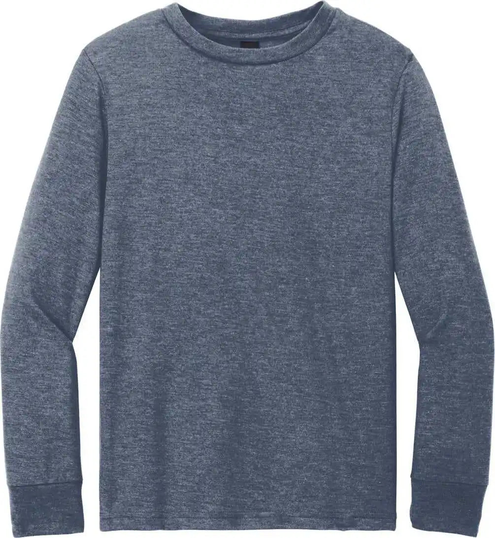 District Dt132y Youth Perfect Tri Long Sleeve Tee Navy Frost