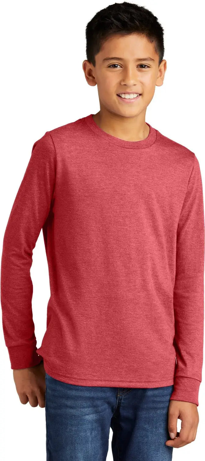 District Dt132y Youth Perfect Tri Long Sleeve Tee - Red Frost