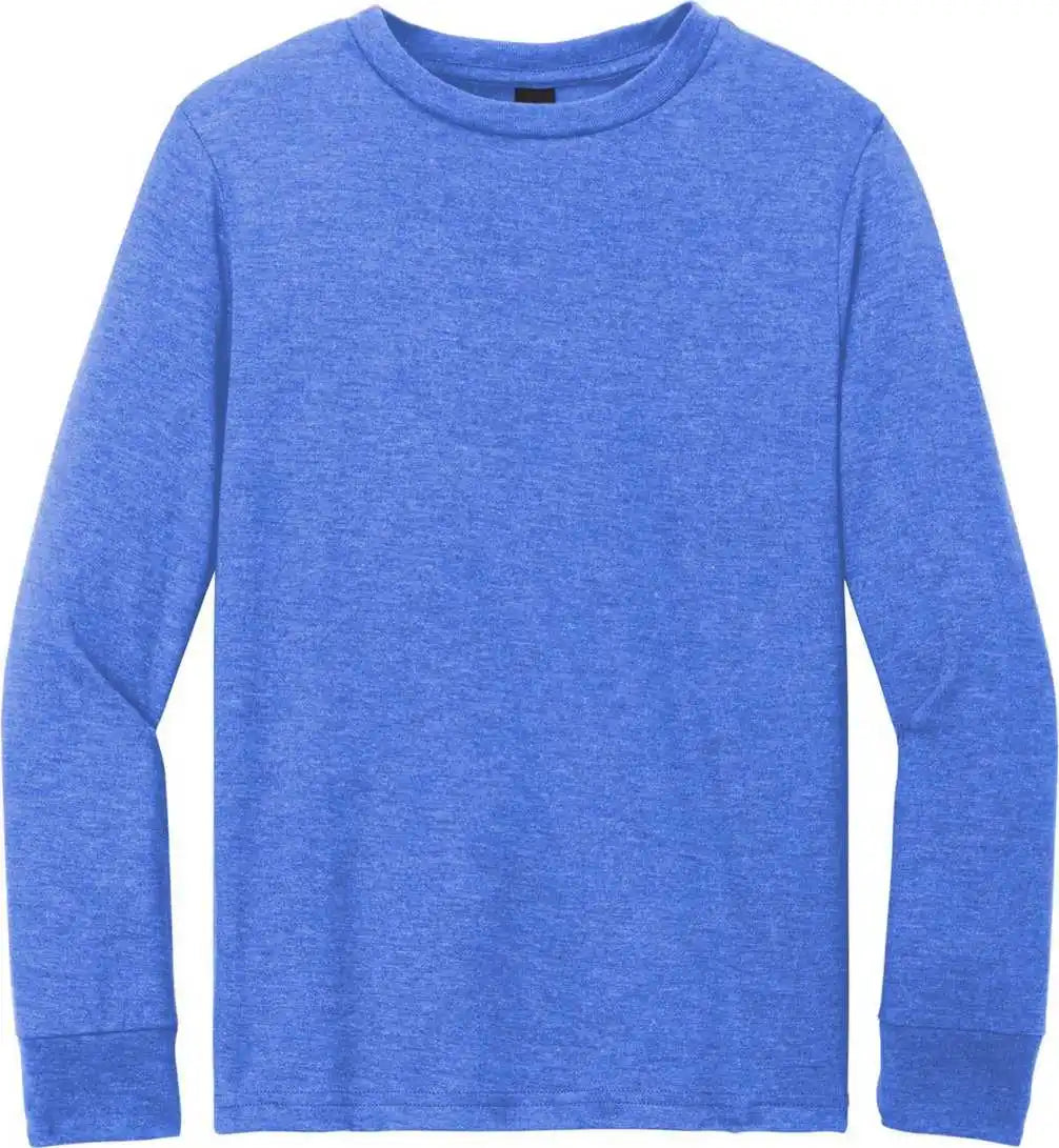 District Dt132y Youth Perfect Tri Long Sleeve Tee Royal Frost