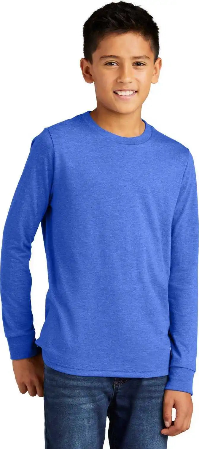 District Dt132y Youth Perfect Tri Long Sleeve Tee Royal Frost