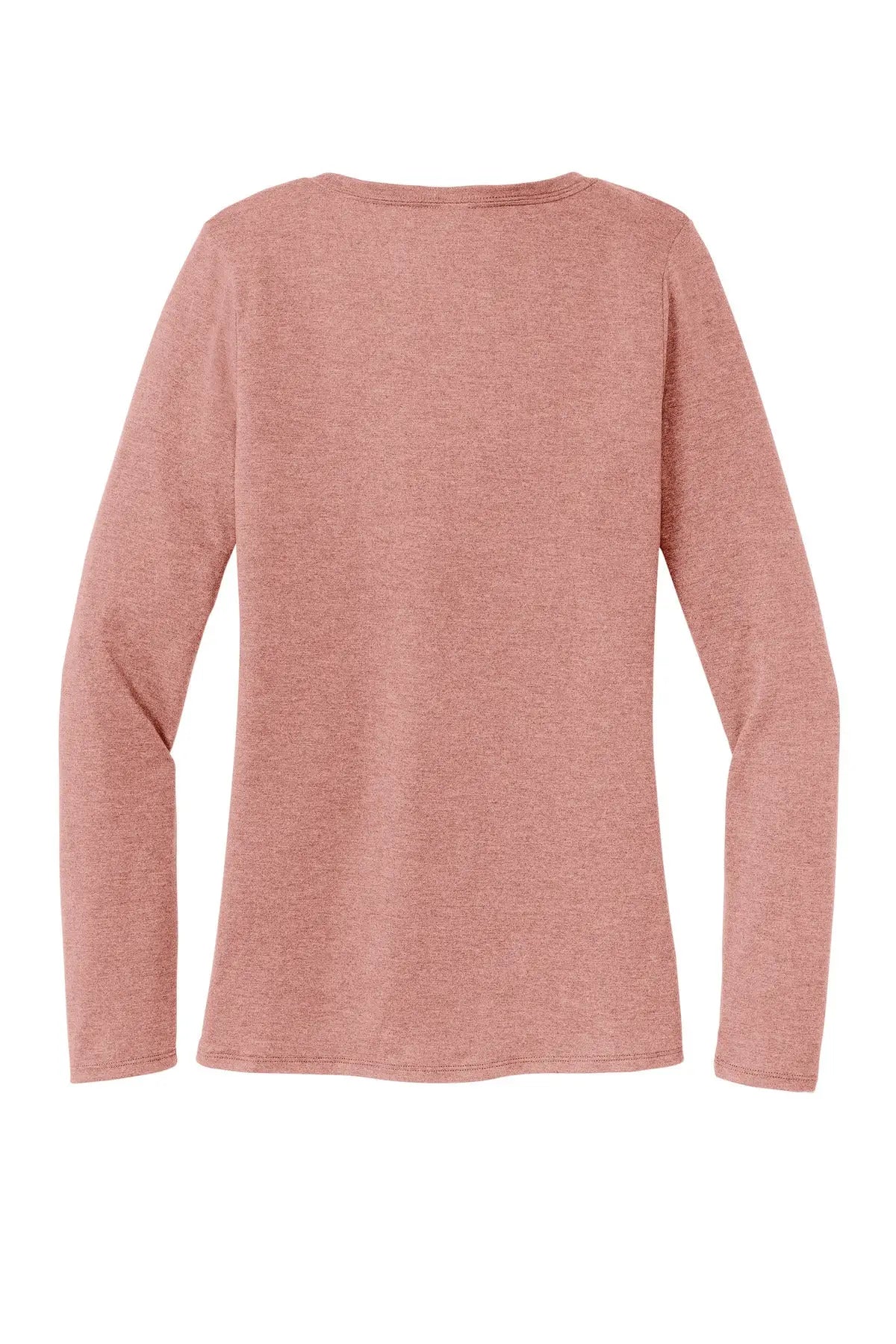 District Dt135 Women’s Perfect Tri Long Sleeve V-neck Tee - Blush Frost - Ladies Xs