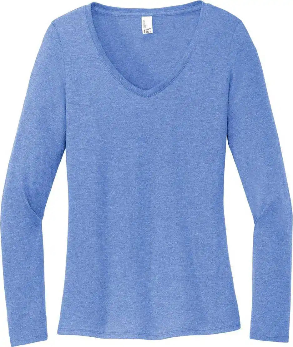 District Dt135 Women’s Perfect Tri Long Sleeve v Neck Tee Marifrost