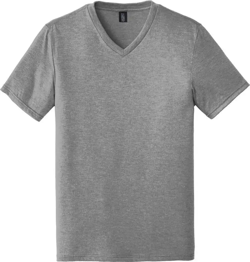 District Dt1350 Perfect Tri V-neck Tee - Grey Frost