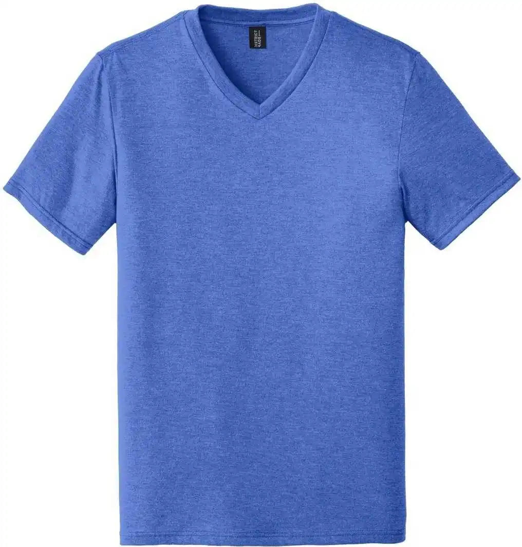 District Dt1350 Perfect Tri v Neck Tee Royal Frost