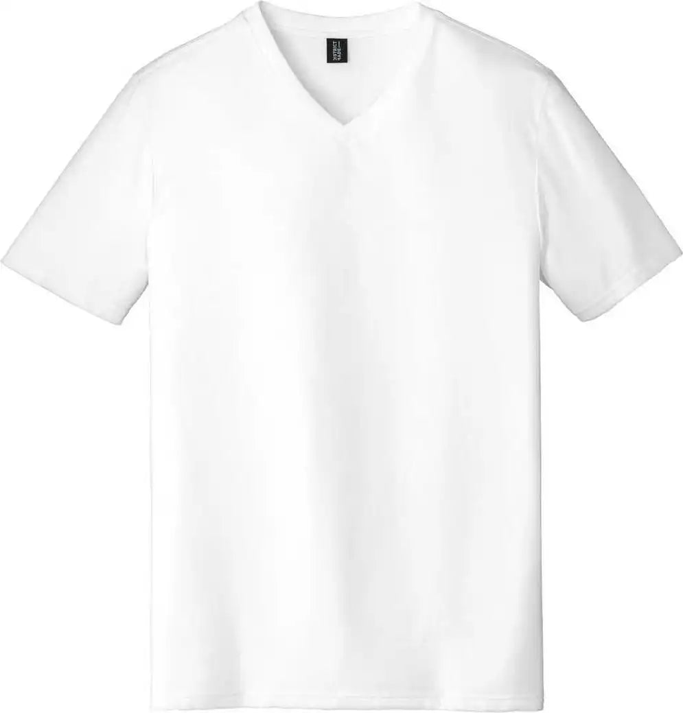 District Dt1350 Perfect Tri v Neck Tee White