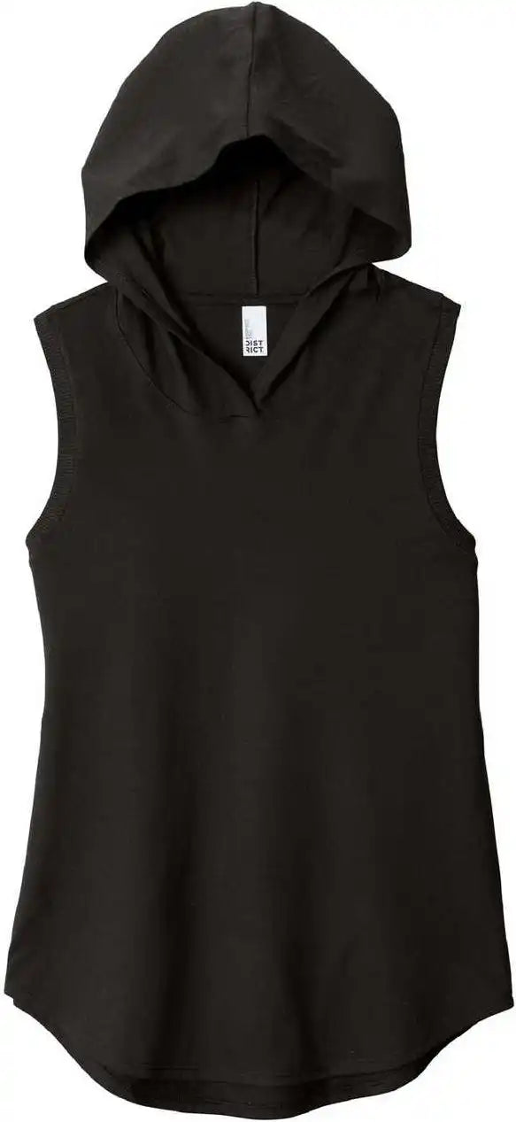 District Dt1375 Women’s Perfect Tri Sleeveless Hoodie - Black