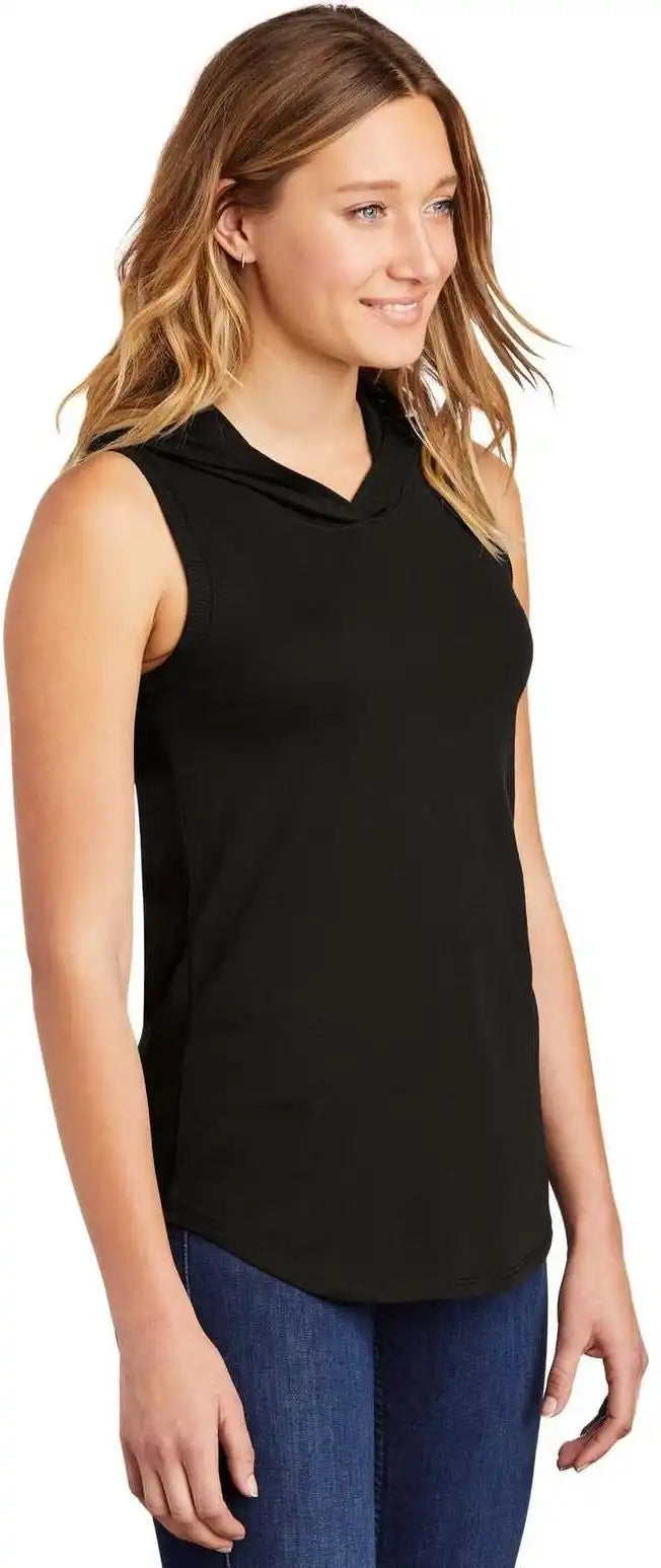 District Dt1375 Women’s Perfect Tri Sleeveless Hoodie - Black
