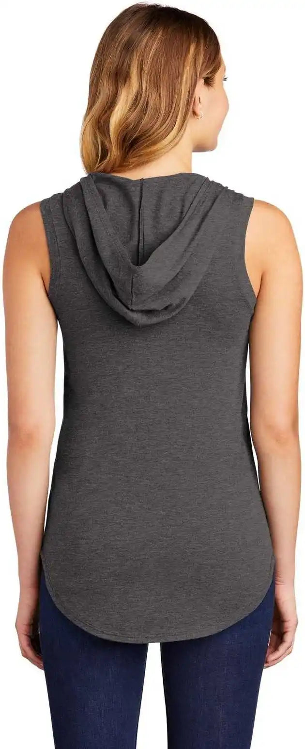District Dt1375 Women’s Perfect Tri Sleeveless Hoodie - Heathered Charcoal