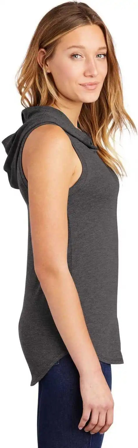 District Dt1375 Women’s Perfect Tri Sleeveless Hoodie - Heathered Charcoal